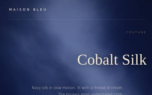 Cobalt Silk design direction